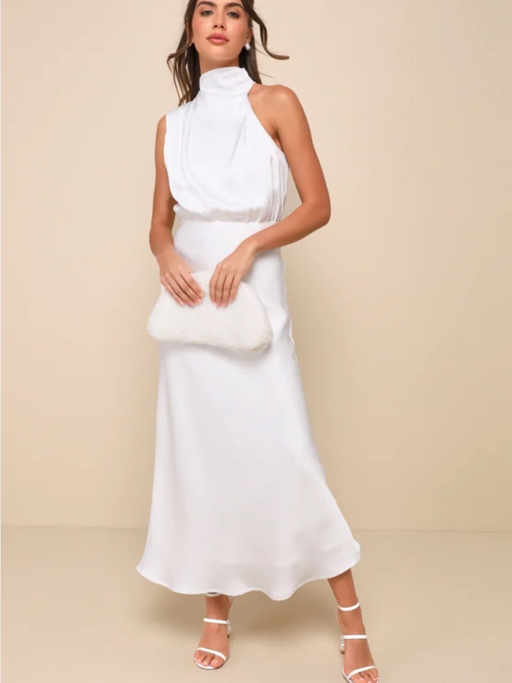 Lulus White Asymmetrical Midi Dress